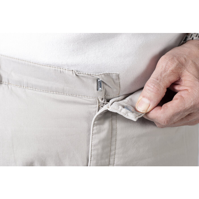 5 pocket pants with elastic - sand color cotton