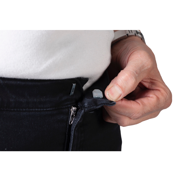 5 pocket pants with elastic - black jeans