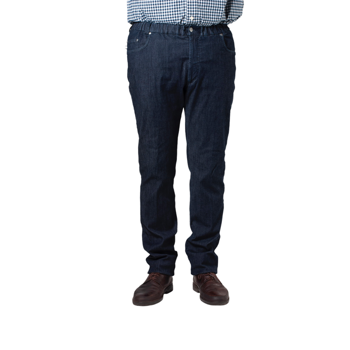 5 pocket pants with elastic - dark jeans