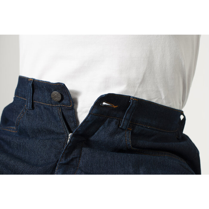 Pantalon pour fauteuil roulant avec bouton et fermeture éclair profonde - jeans foncés