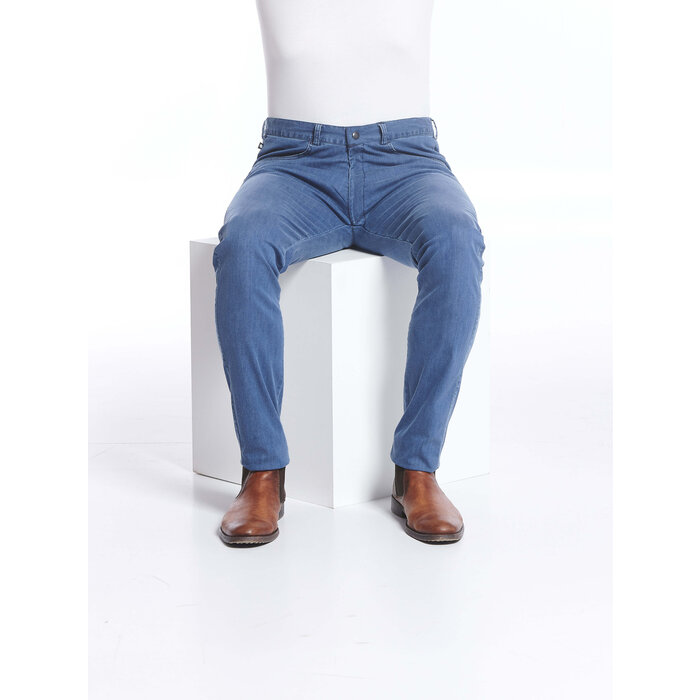 Pantalon pour fauteuil roulant avec bouton et fermeture éclair profonde - jean bleu