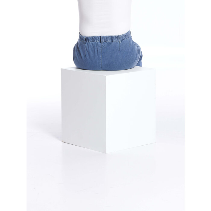 Pantalon pour fauteuil roulant avec bouton et fermeture éclair profonde - jean bleu