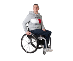 Rolstoelbroek met diepe rits en haak-en-oogsluiting - donkere jeans