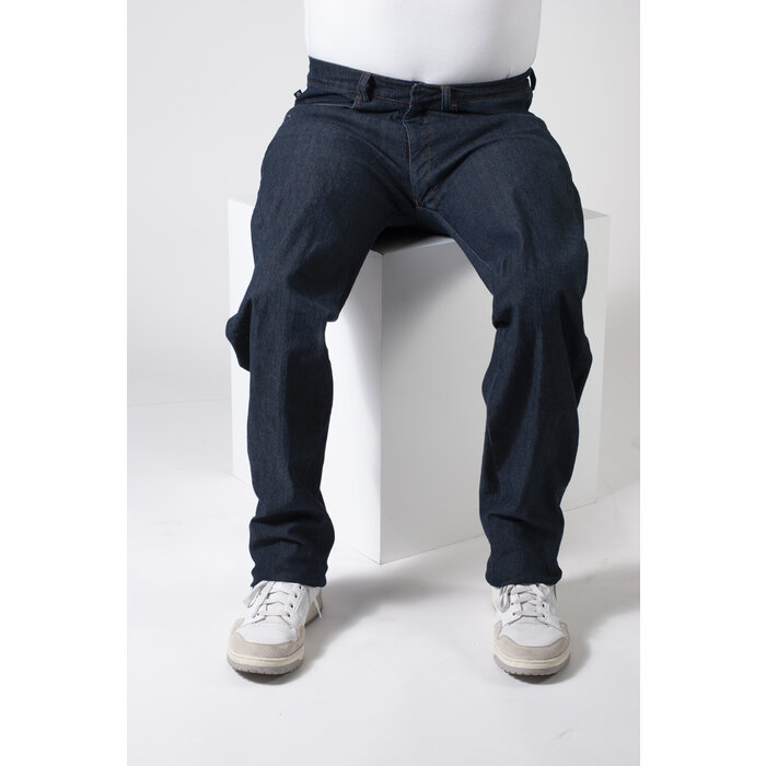 Wheelchair trousers with deep zipper and hook-and-eye closure - dark jeans