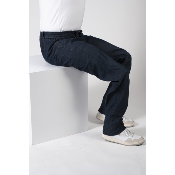 Pantalon pour fauteuil roulant avec fermeture éclair profonde et fermeture à crochets - jeans foncés