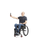 Wheelchair trousers with deep zipper and hook-and-eye closure - blue jeans