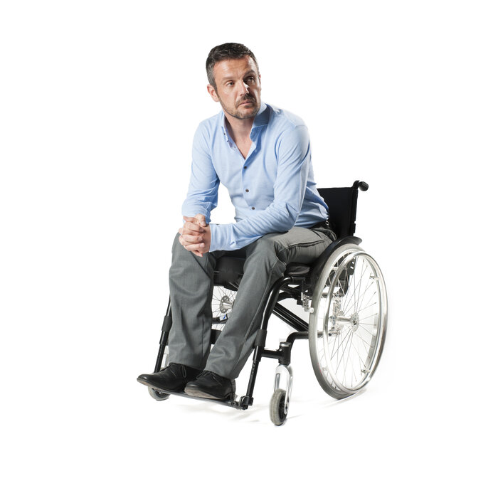Rolstoelbroek met zijritsen - grijs wol
