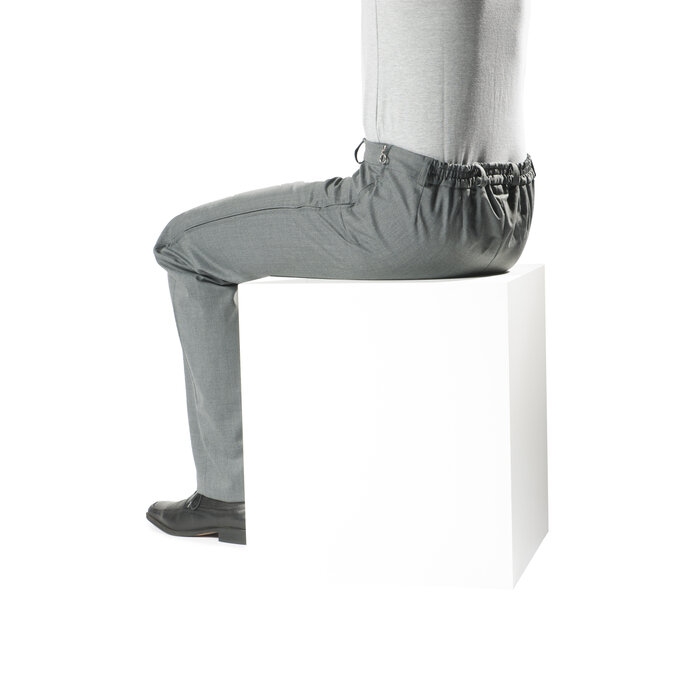 Rolstoelbroek met zijritsen - grijs wol