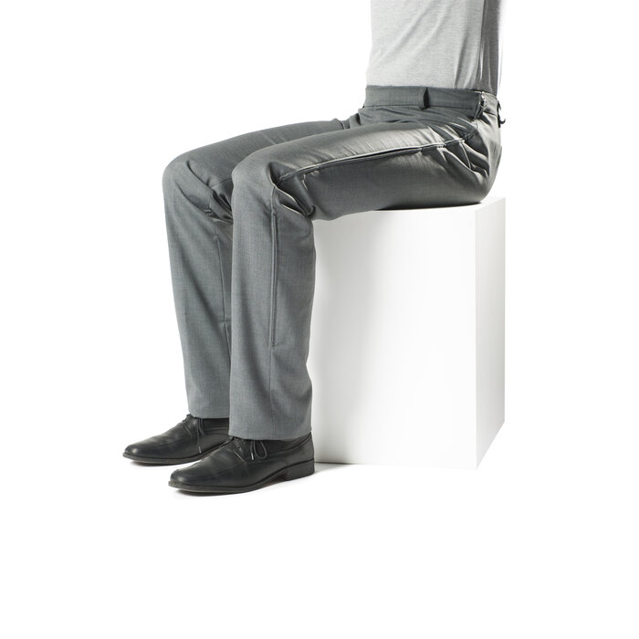Wheelchair trousers with side zippers - gray wool