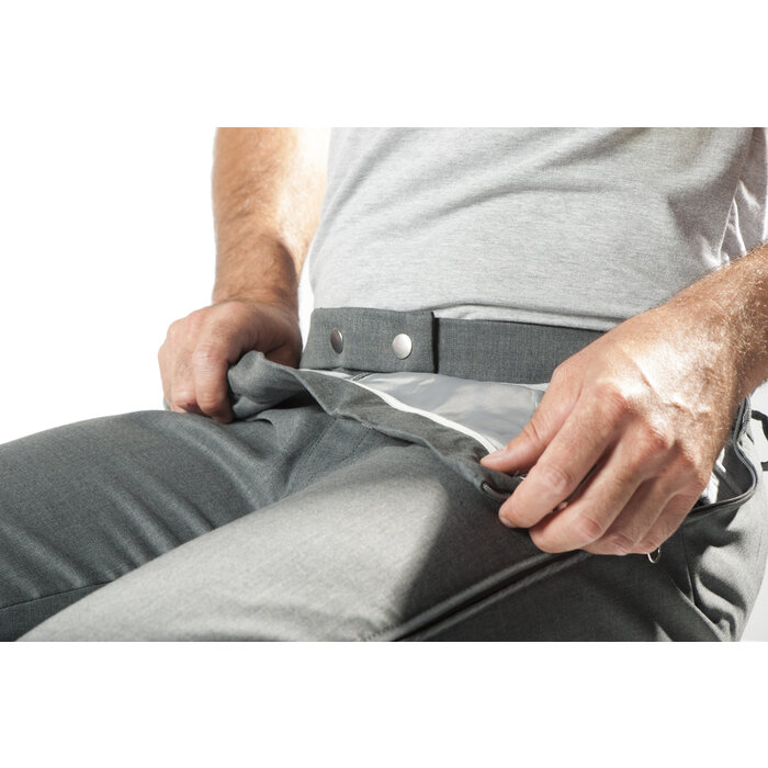 Pantalon pour fauteuil roulant avec fermetures éclair latérales - laine grise