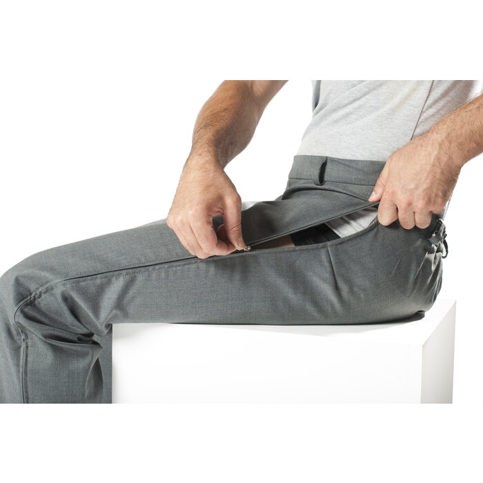 Wheelchair trousers with side zippers - gray wool