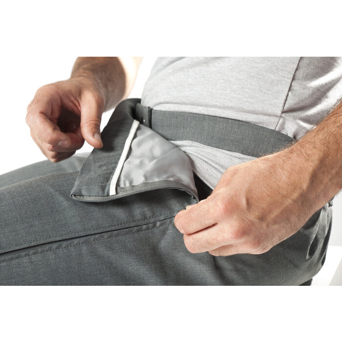 Wheelchair trousers with side zippers - gray wool