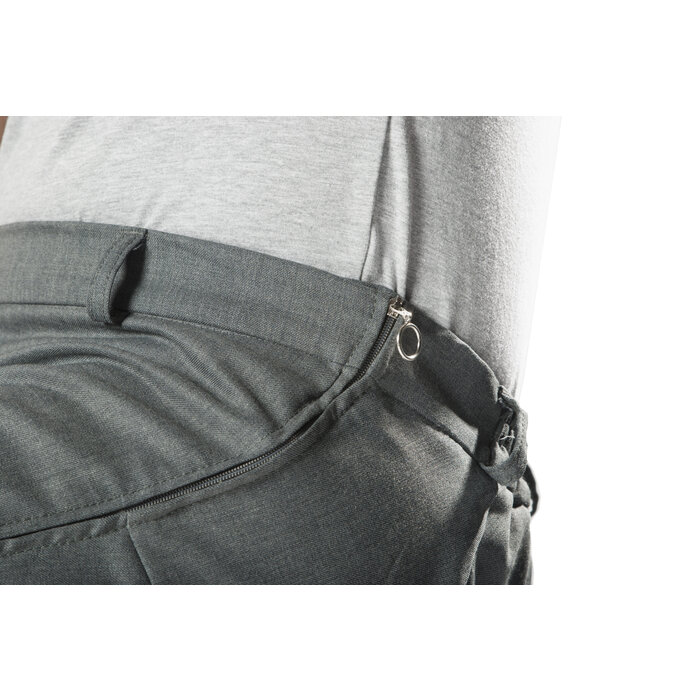 Wheelchair trousers with side zippers - gray wool