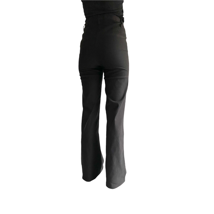 Sit-stand pants on elastic - black