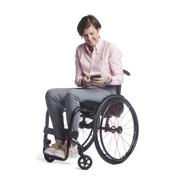 Wheelchair pants on elastic - gray jeans