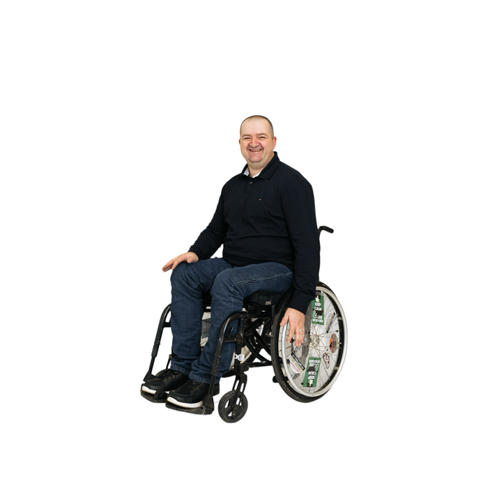Rolstoelbroek met zijritsen - donkere jeans