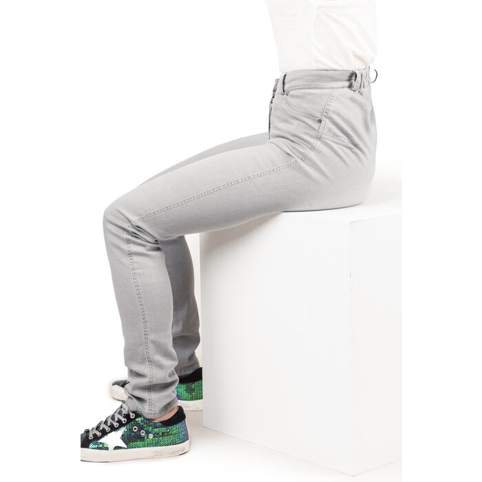 Pantalon à fermeture éclair profonde - jeans gris
