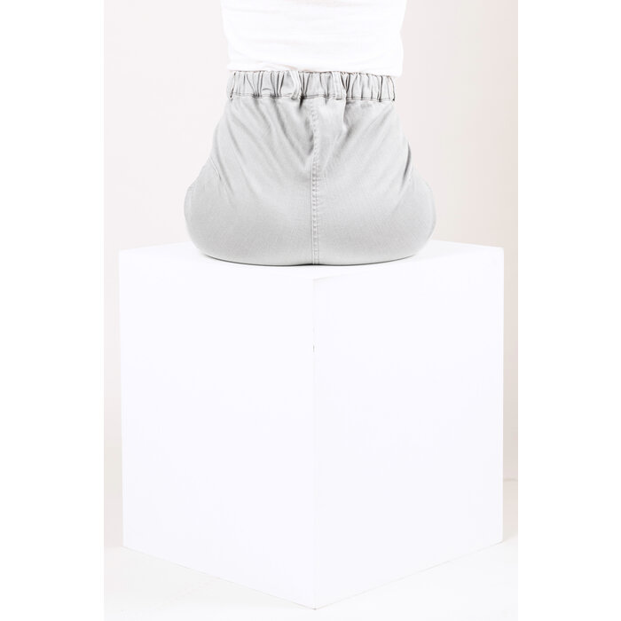 Deep zipper seat pants - gray jeans