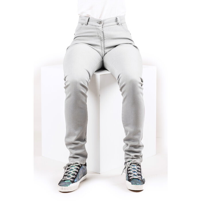 Pantalon à fermeture éclair profonde - jeans gris