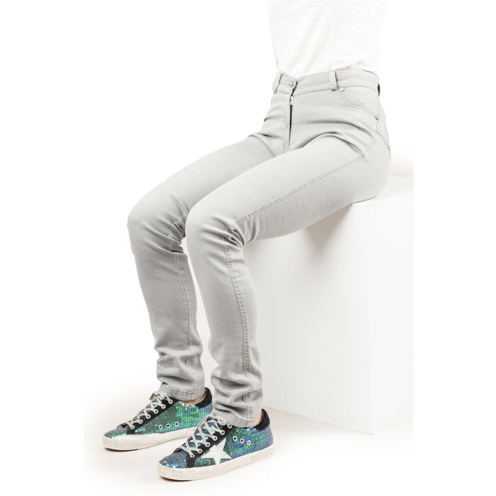 Pantalon à fermeture éclair profonde - jeans gris