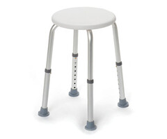 Tabouret de douche, réglable en hauteur, blanc