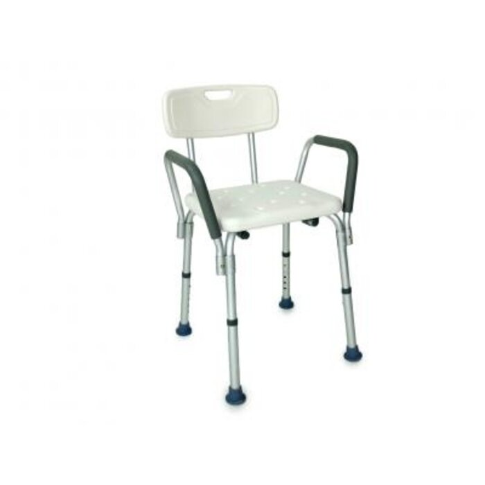 Shower chair adjustable height with removable armrests