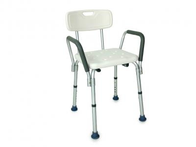 Shower chair adjustable height with removable armrests