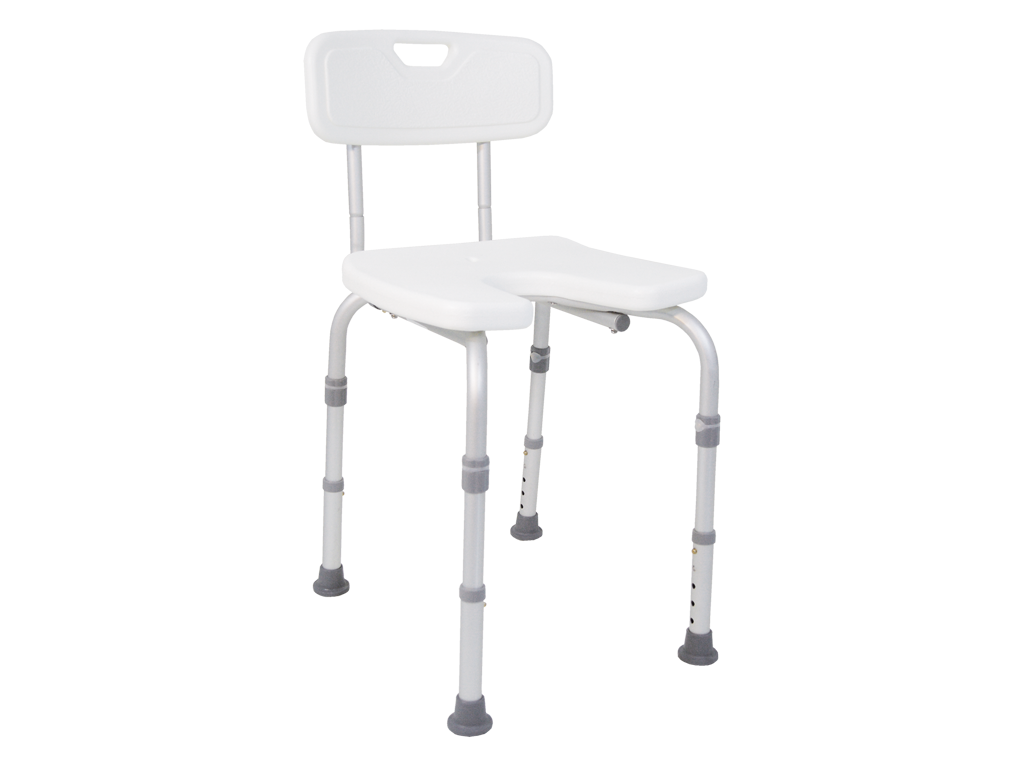 Chaise de douche, hauteur réglable, avec niche