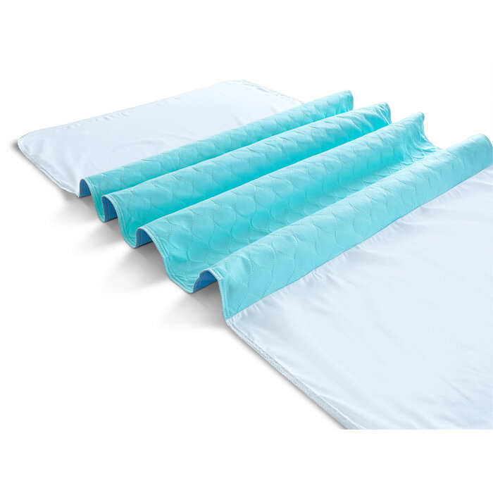 Washable incontinence bed pads - Set of 2 with pleat flaps