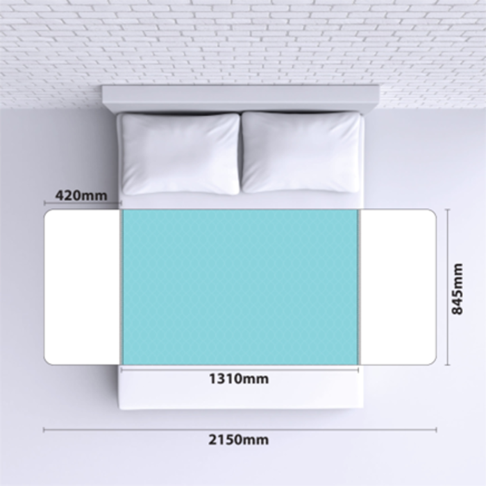 Washable incontinence bed pads - Set of 2 with pleat flaps