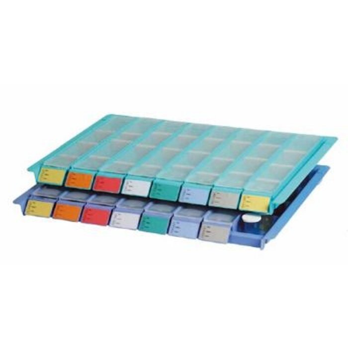 Tray with 8 day dispenser