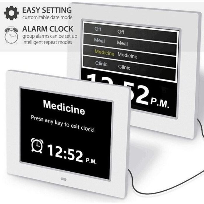 Digital calendar clock with 12 alarms and remote control