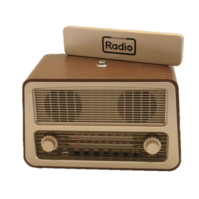 Radio rétro avec 1 bouton de commande