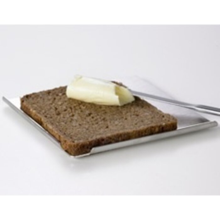 Alu boterhamplank met opstaande randen, 16 x 16 cm