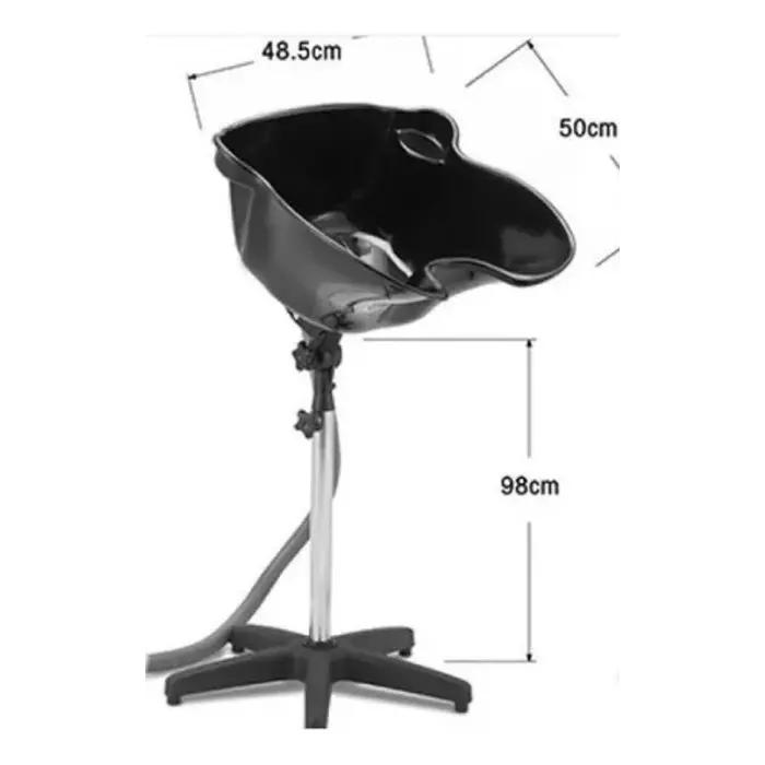 Wasbak voor kapper, kantelbak, zwart