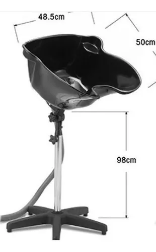 Wasbak voor kapper, kantelbak, zwart