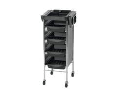 Trolley met 4 lades voor kapper, zwart