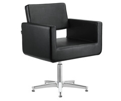 Swivel barber chair Odeon, adjustable height, 5 legs, black.