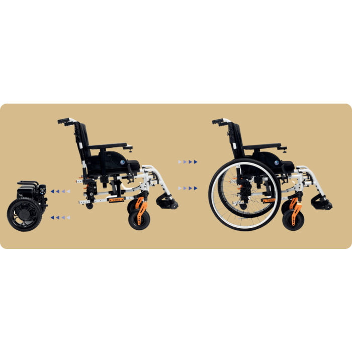 Fauteuil roulant électrique léger et adaptable avec batterie lithium amovible - verso