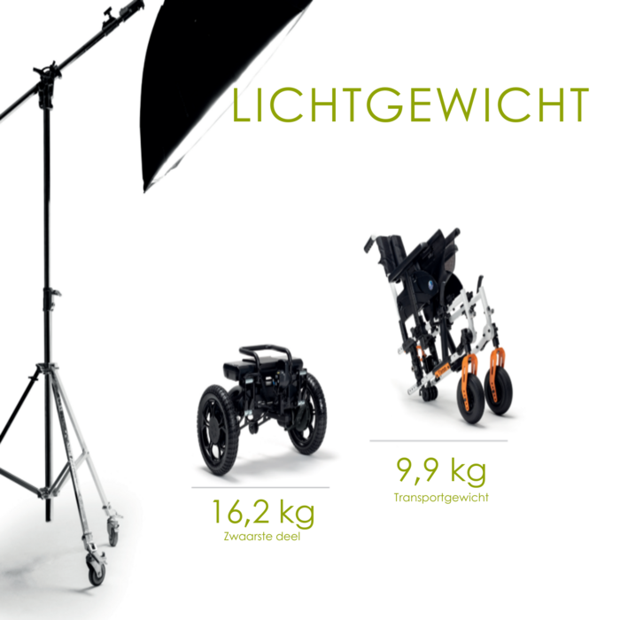 Fauteuil roulant électrique léger et adaptable avec batterie lithium amovible - verso