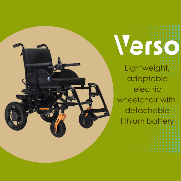 Fauteuil roulant électrique léger et adaptable avec batterie lithium amovible - verso