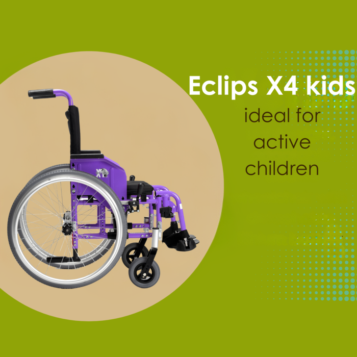 Compacte lichtgewicht rolstoel voor kinderen Eclips X4