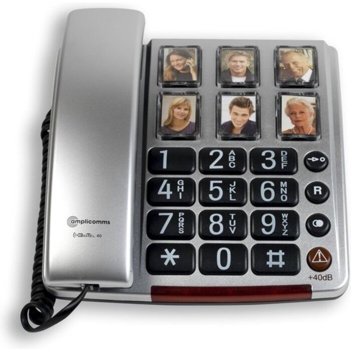 Telefoon met grote toetsen en 6 programmeerbare foto toetsen