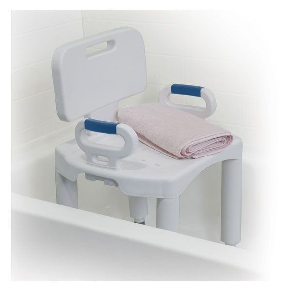 Shower chair Makemo with armrests and backrest, adjustable height.