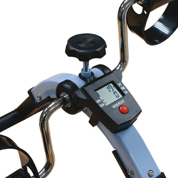 Foldable exercise bike with electronic tachometer