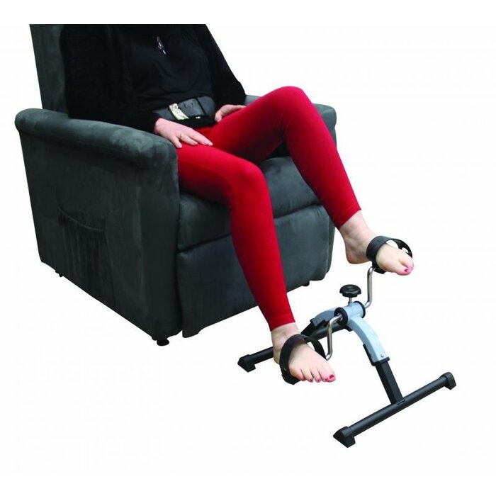 Foldable exercise bike with electronic tachometer