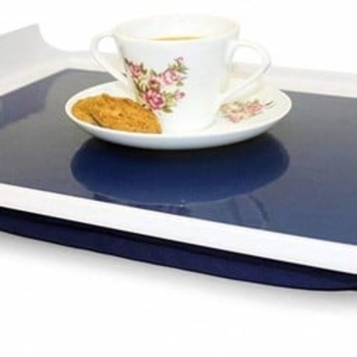 Tray folds away one-handed