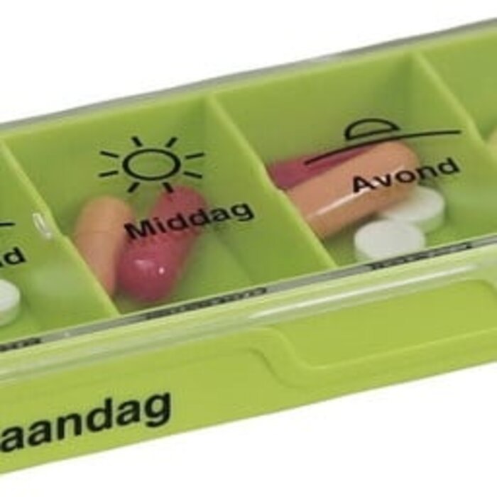 Pilulier Anabox Compact pour 1 semaine, 4 compartiments par jour
