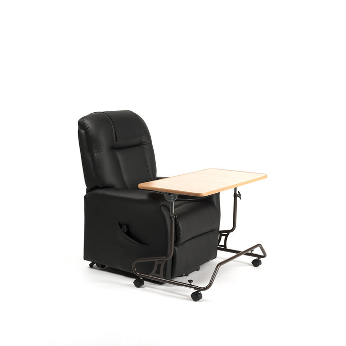 Inclinable table on wheels