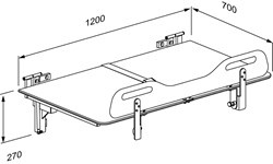 Table à langer à hauteur fixe 70 x 120 cm